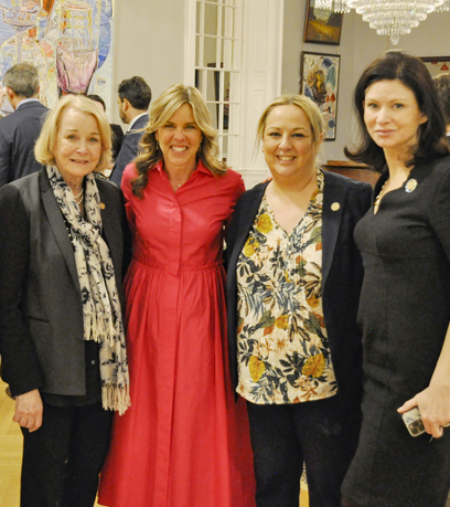 First Lady Suzanne S. Youngkin poses with democratic female legislators of the Virginia General Assembly.