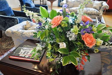 An arrangement of flowers done by Boxwood Garden Club.