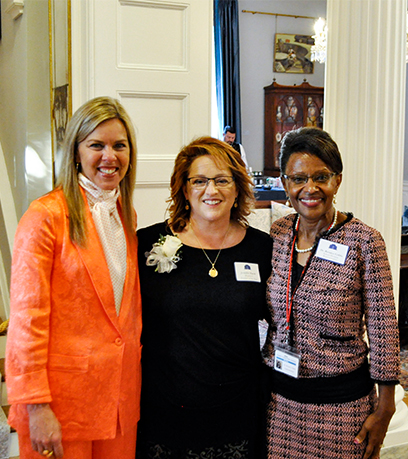 The First Lady stands with some of the Virginia Teacher of the Year award winners.