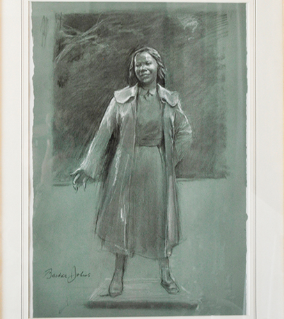 Stanley Bleifield's sketch of civil rights activist, Barbara Johns.