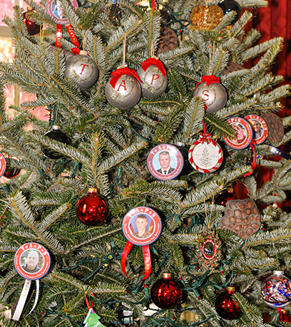 Christmas tree with ornaments.