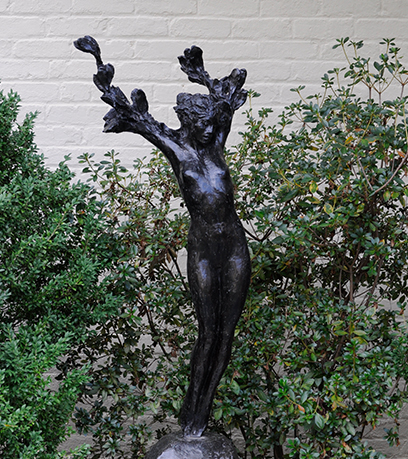 Bronze statue of the nymph Daphne.