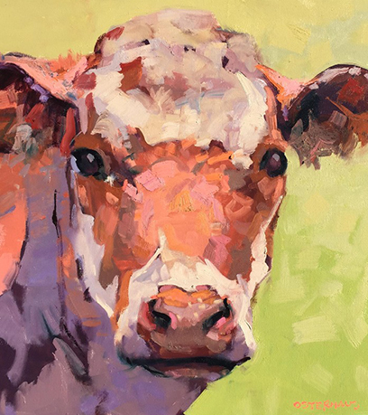 A painting of a cow